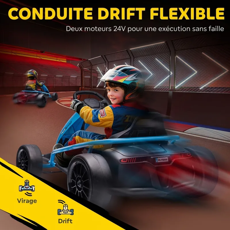 Go-kart drift enfant 13 km/h bleu, photo 5