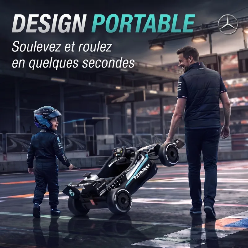 Go-kart électrique Mercedes-AMG F1 enfant 12V avec télécommande parentale, photo 6