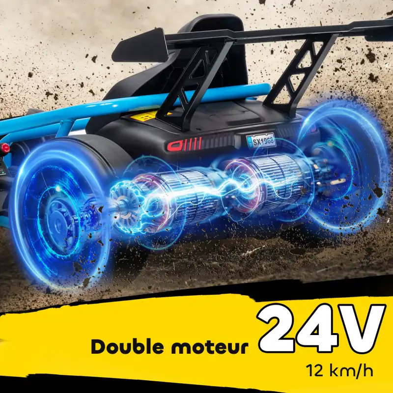 Gokart électrique 24V bleu, photo 5