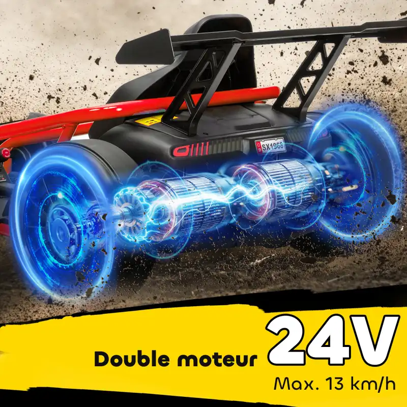 Gokart électrique drift 8-12 ans rouge, photo 5