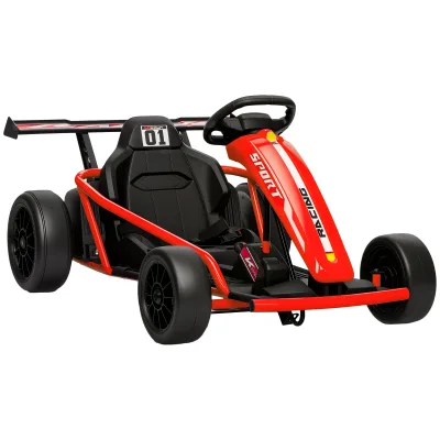 Gokart électrique drift 8-12 ans rouge