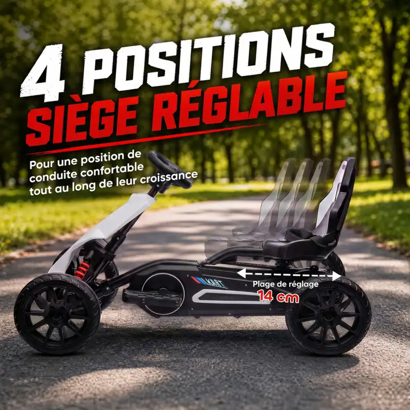 Kart électrique 12V enfant 3-8 ans blanc, photo 6