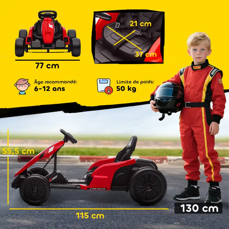 Kart électrique 24V à harnais 5 points, photo 3