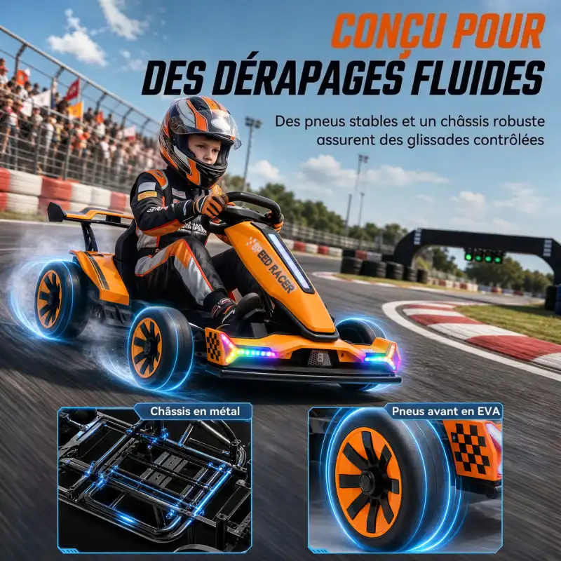 Kart électrique enfant à batterie lithium, photo 4