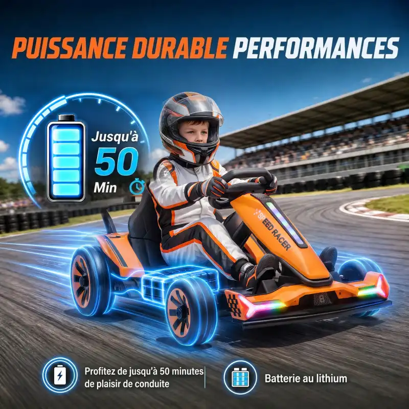 Kart électrique enfant à batterie lithium, photo 5