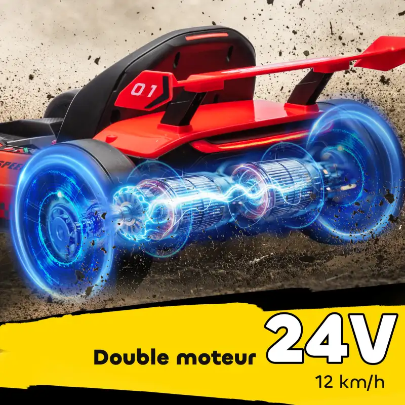 Kart électrique enfant 24V rouge, photo 6