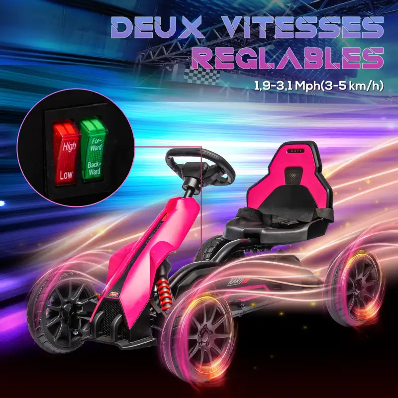 Kart électrique rose pour fille de 3 à 8 ans, photo 5
