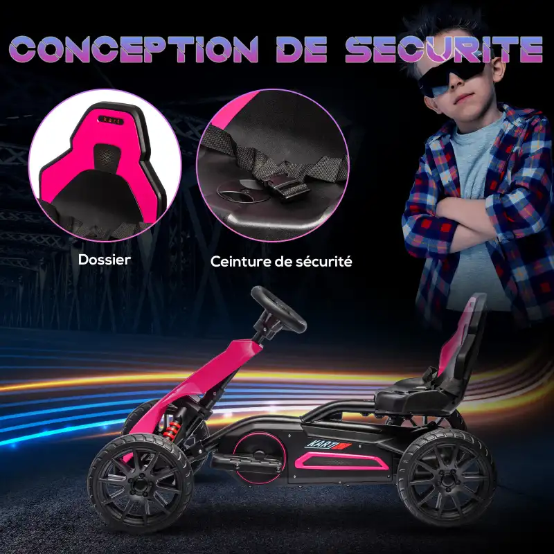 Kart électrique rose pour fille de 3 à 8 ans, photo 6